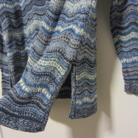 J.Jill sweater women’s M Chevron Knit Crew Neck Side Slit Pullover Tunic - Picture 5 of 13